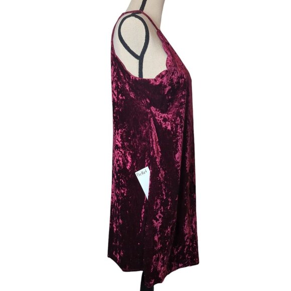 Womans Dress Sz L Cocktail Formal Sheath Spaghetti Strap Oxblood Vamp Fairy Goth - Picture 4 of 11